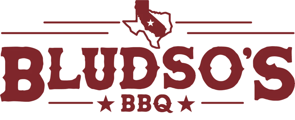 Logo of Hudson BBQ with a star and meat cleaver.